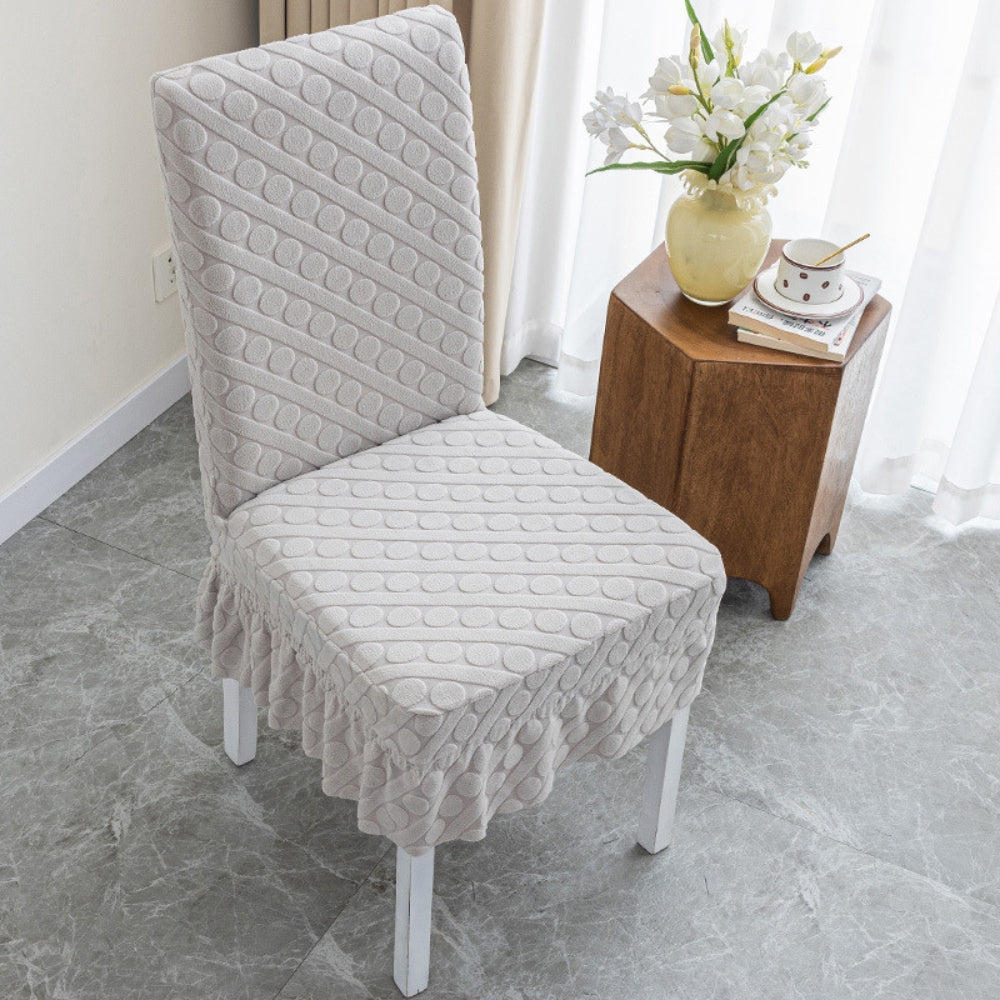 Lisslune | Seraphine Embossed Oval Knitting Dining Chair Cover
