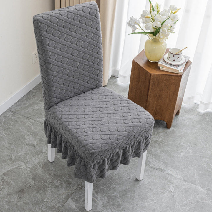 Lisslune | Seraphine Embossed Oval Knitting Dining Chair Cover