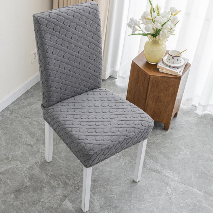 Lisslune | Seraphine Embossed Oval Knitting Dining Chair Cover