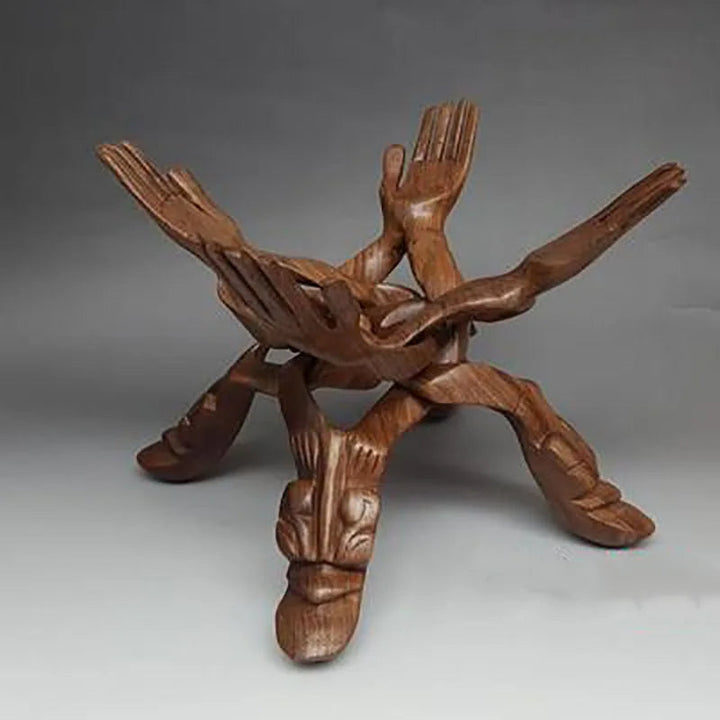Lisslune | Serene Sculpture Wooden Luck Bearer Serving Platter