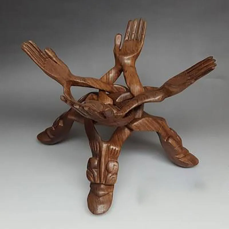 Lisslune | Serene Sculpture Wooden Luck Bearer Serving Platter