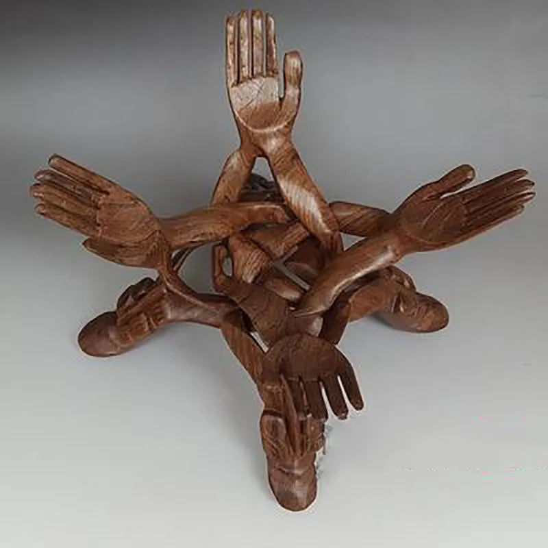 Lisslune | Serene Sculpture Wooden Luck Bearer Serving Platter