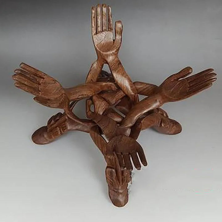 Lisslune | Serene Sculpture Wooden Luck Bearer Serving Platter