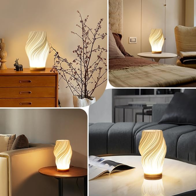 Lisslune | VelaLume - Reliable table lamp with wavy shade design