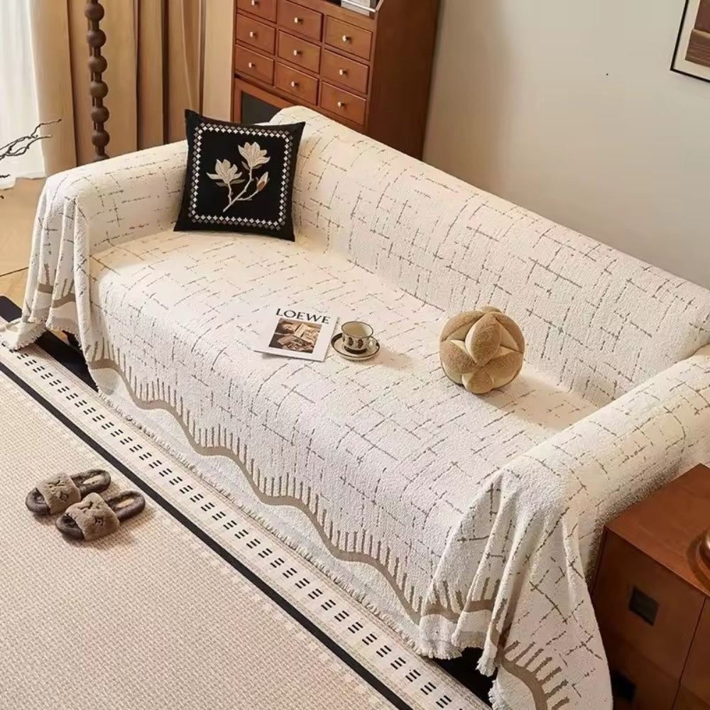Lisslune | Serene Horizon Lines Sofa Cover