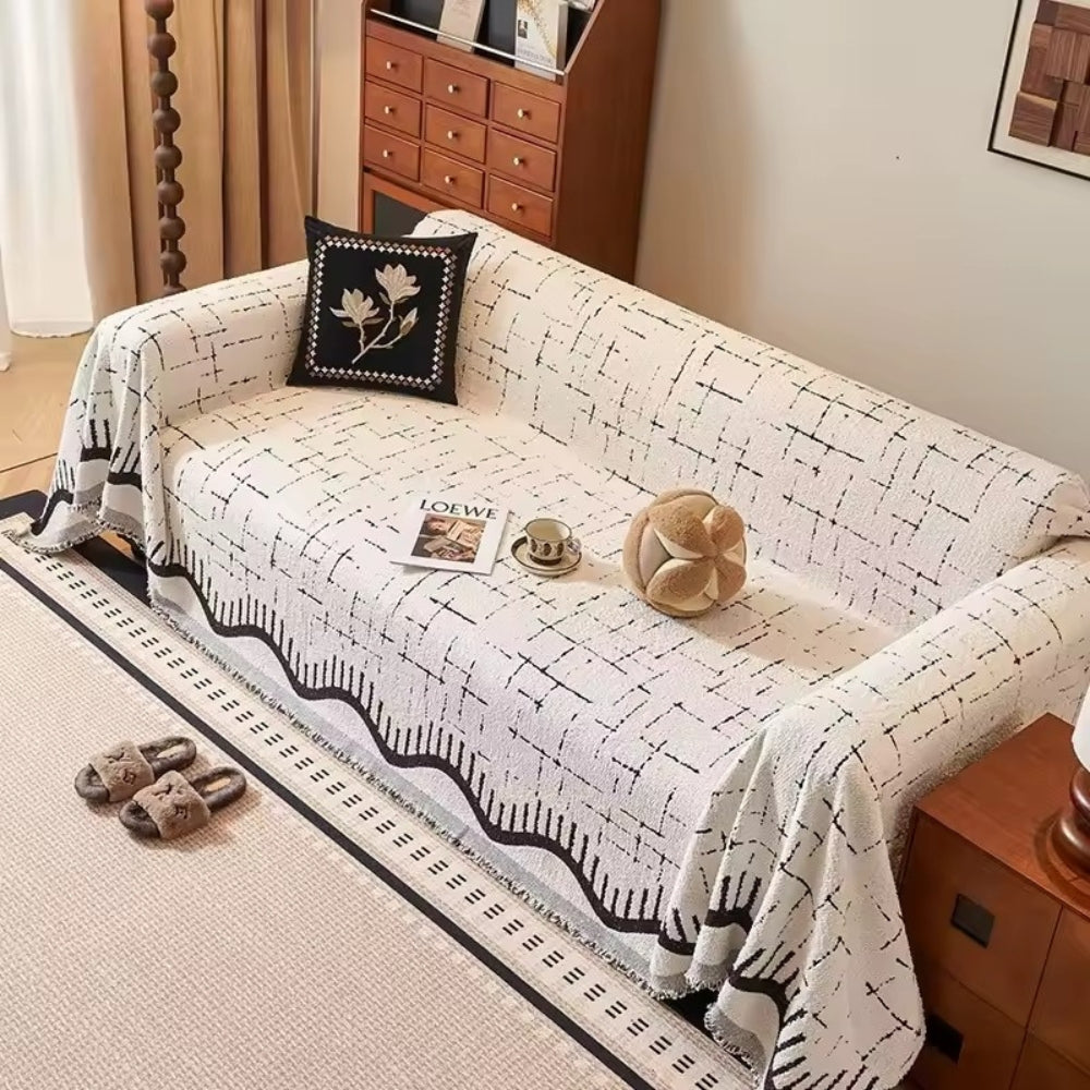 Lisslune | Serene Horizon Lines Sofa Cover