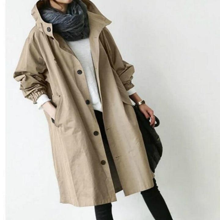Lisslune | Water and windproof women's trench coat with hood