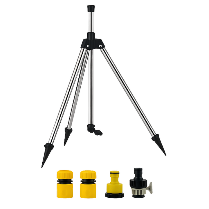 Lisslune | High-Pressure Rotating Tripod Sprinkler | 360° Coverage, Adjustable Height & Quick Setup for Garden Care and Summer Fun