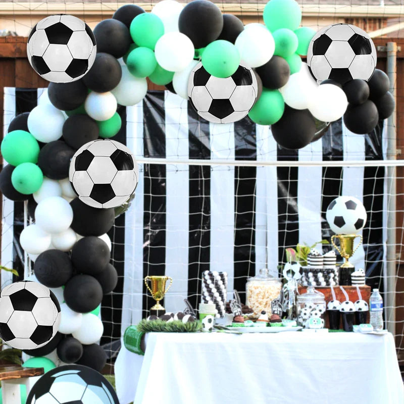 Rynx 22 Inch 4D Soccer Balloon Foil Soccer Theme Party Supplies Kids Boys Sports Birthday Party Decorations Gifts Helium Globo