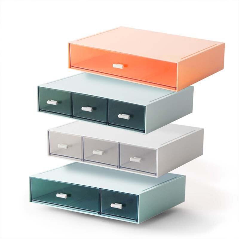 Lisslune | Slim stackable white plastic desk organizer for maximum efficiency at the workplace