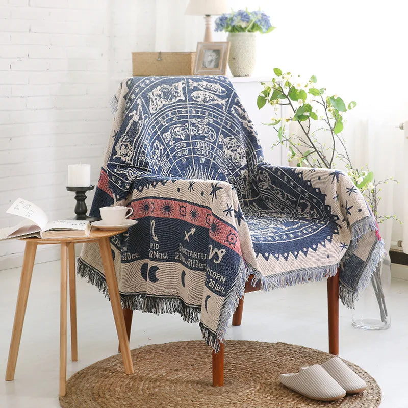 Rynx | Textile City Nordic Warm Throw Blanket White Constellation Modern Simplicity Thick Sofa Cover Multiple Sizes High Quality Bed Blanket