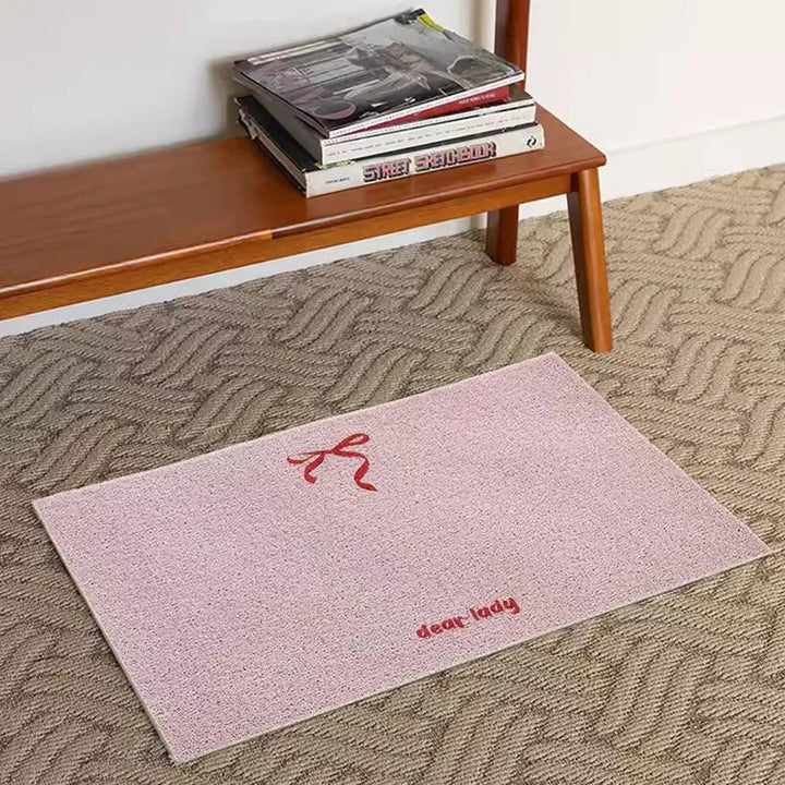 Rynx | Korean Style PVC Bow Door Mat Cuttable Entrance Welcome Mat Rug Anti-Dust Pad Outdoor Aesthetic Living Room Decor