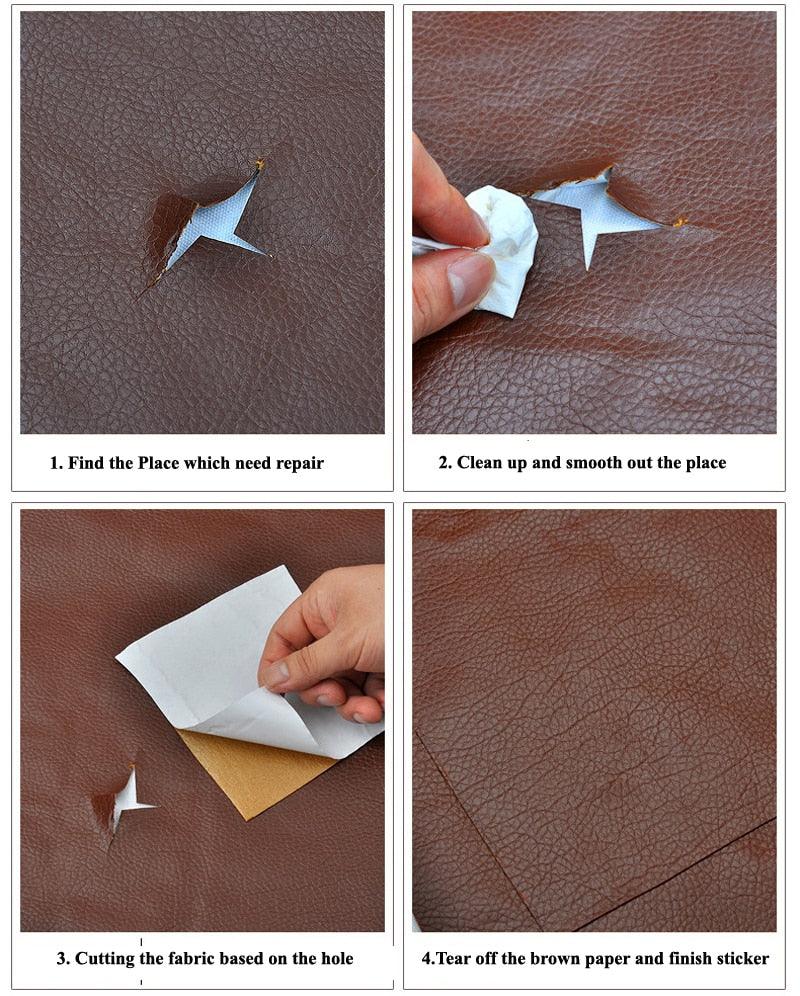 Lisslune | Jumbo XL Luxe Litchi Leather Repair Stickers - Stylish Solutions for Elegant Furniture Repairs
