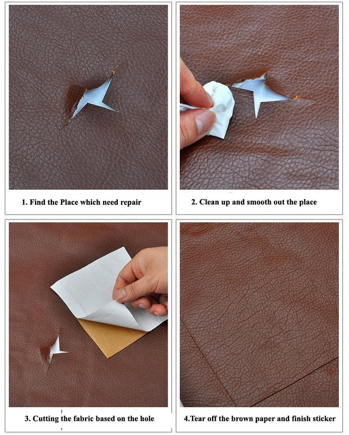 Lisslune | Jumbo XL Luxe Litchi Leather Repair Stickers - Stylish Solutions for Elegant Furniture Repairs