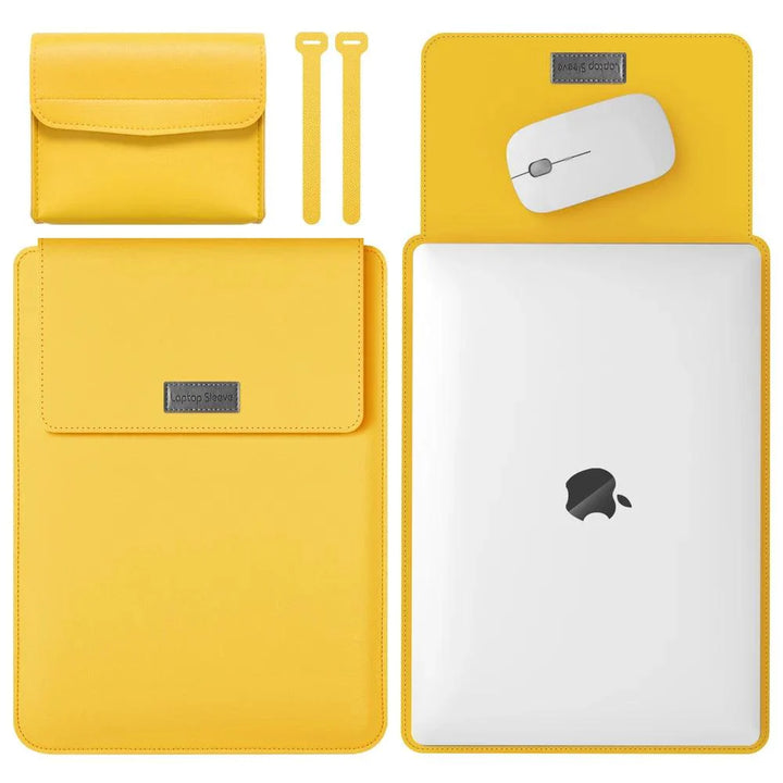 Lisslune | Elegant 13-inch PU leather MacBook Air Pro sleeve set with medium-sized bag & cable organizers