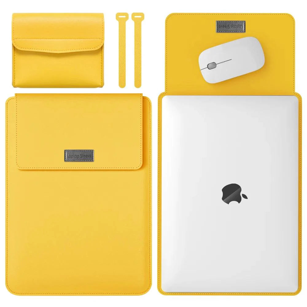 Lisslune | Elegant 13-inch PU leather MacBook Air Pro case set with medium bag & cable organizers