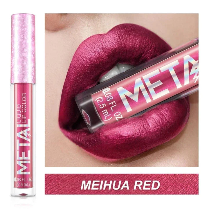 Rynx | Mattes Metall Flüssiglippenstift 12 Farbe Wasserfest Nude Matt Metallisch Lippen Gloss Langanhaltend Nicht Verblasst Lippen Tönung Make-up Kosmetik