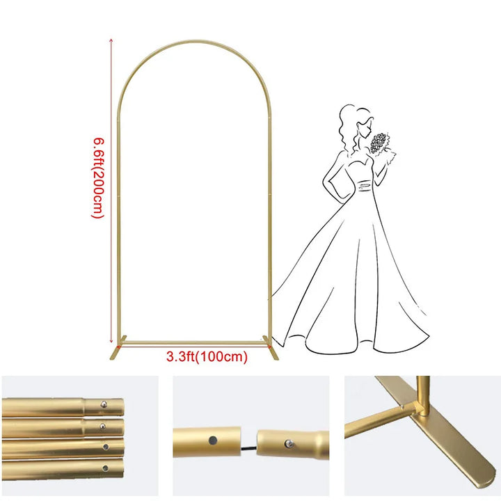 Rynx | 2M Metal balloon arch background stand birthday balloons party backdrop covers photo shoot double-sided elastic fabric background