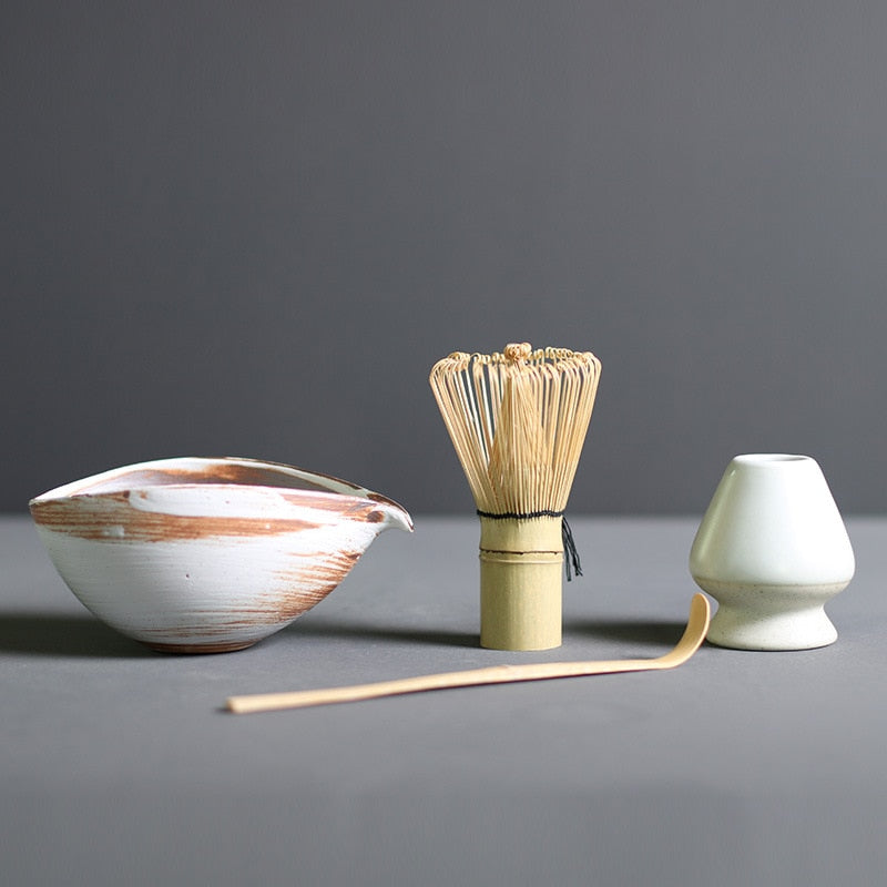 Lisslune | TenchaTime | Complete Matcha Set – Bamboo Whisk & Ceramic Bowl – Authentic Japanese Tea Kit