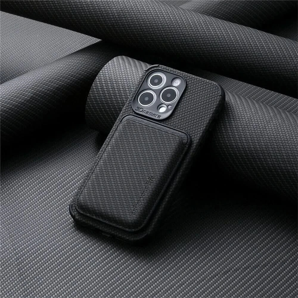 Lisslune | MagSafe Wallet Phone Case with Carbon Fiber Protection