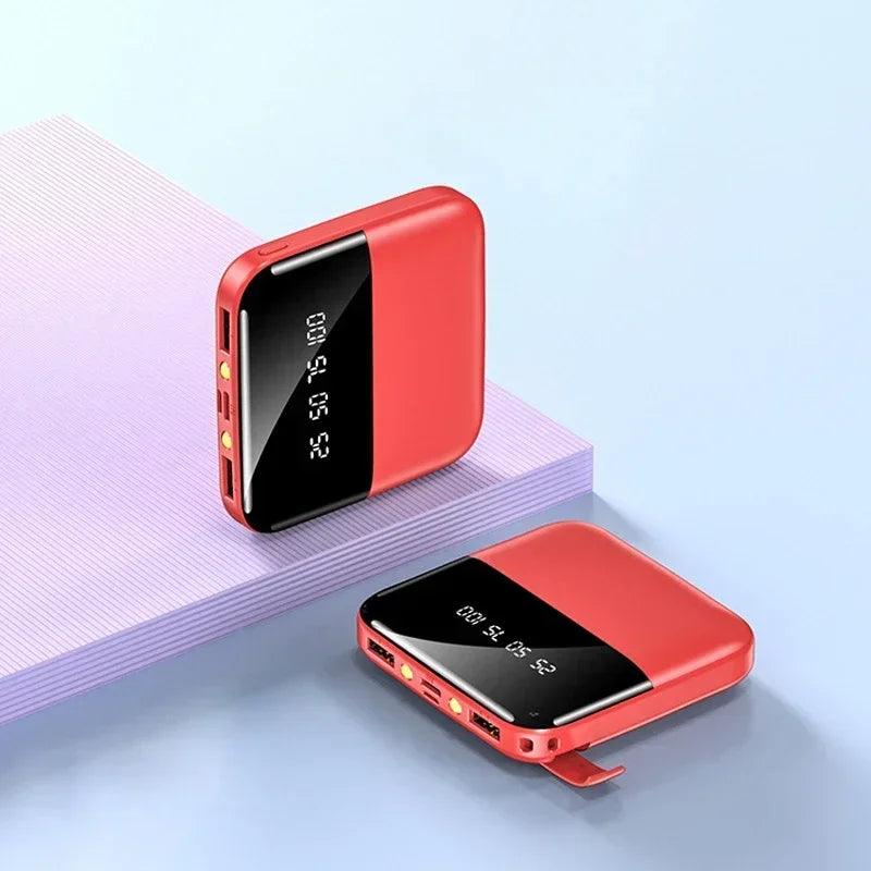 Lisslune | Ultra-Portable 50000mAh Power Bank with LED Mirror Display and Dual USB Ports - Perfect for Charging on the Go
