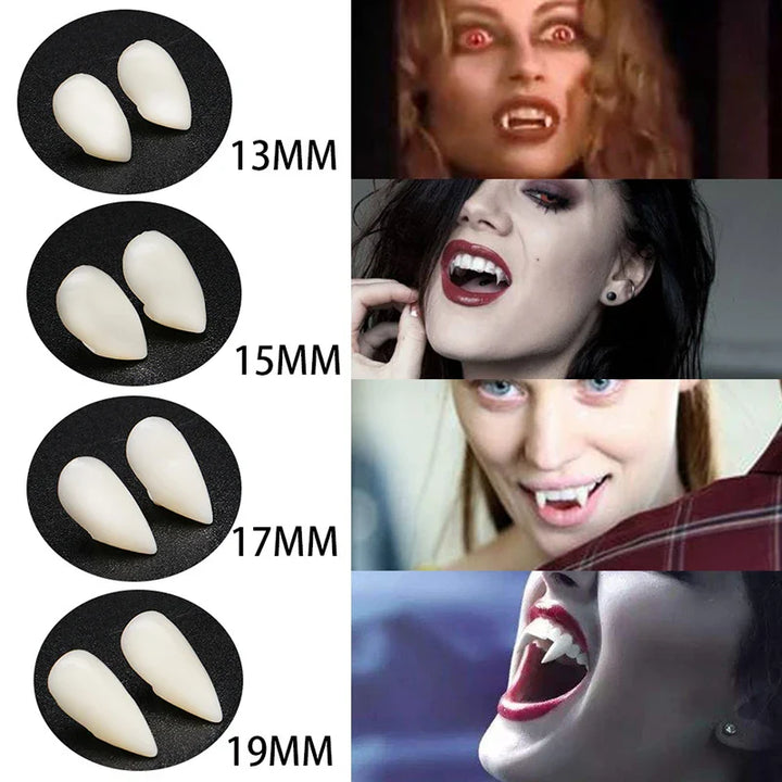 Rynx | 1 Pair Halloween Vampire Teeth Fangs Prosthesis Party Costume DIY Cosplay Props Artificial Teeth Resin Fangs Zombie Masquerade Prop