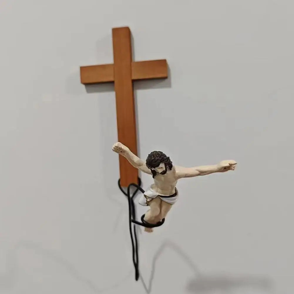 Lisslune | Bungee Jumping Jesus Easter Atmosphere Decorative Ornaments Christ Figure Religious Decorations Holiday Gifts Hanging Ornaments