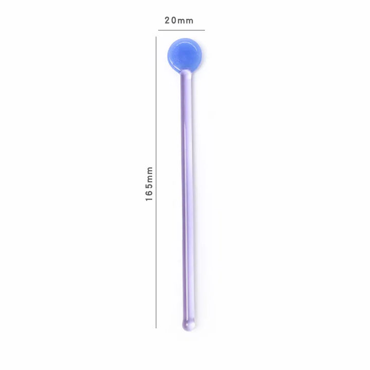 Rynx | Sweet Colored Glass Long Handle Stirring Spoon Coffee Milk Dessert Ice Spoon Colored Transparent Glass Spoon