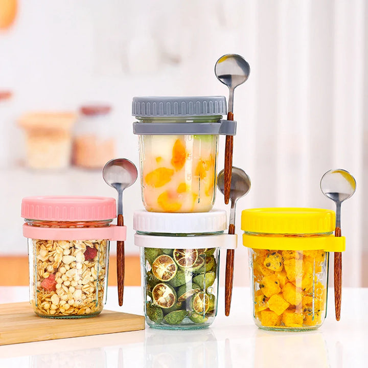 Lisslune | Multifunctional Portable Breakfast Cup with Lid and Spoon - Perfect for Oatmeal, Cereal, Nuts, Yogurt, Salad, and More! Heat-Resistant Tumbler for Juice and Milk On-the-Go