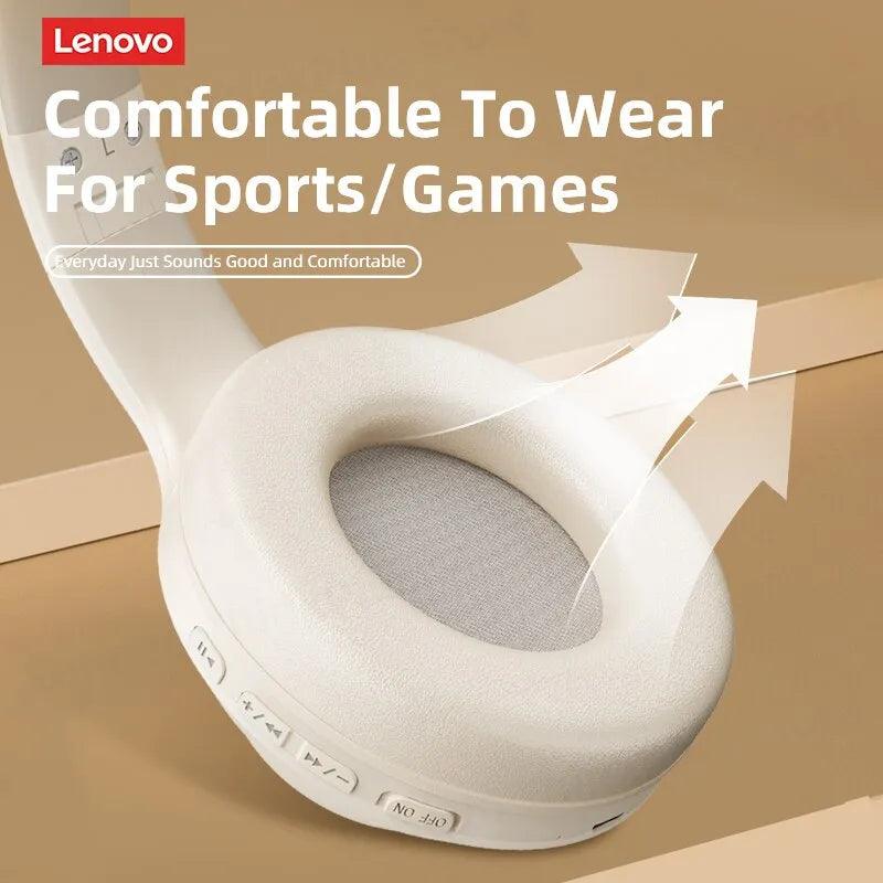Lisslune | Lenovo TH10 Wireless ANC Stereo Headphones with Powerful Bass and Sweat-Resistant Design