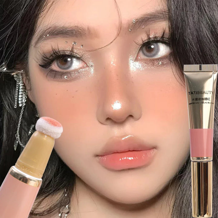 Rynx | Smooth Liquid Blush Cheek Ink Sponge Matte Gentle Face Makeup Blush Pigment Waterproof Long-lasting Creamy Cosmetics