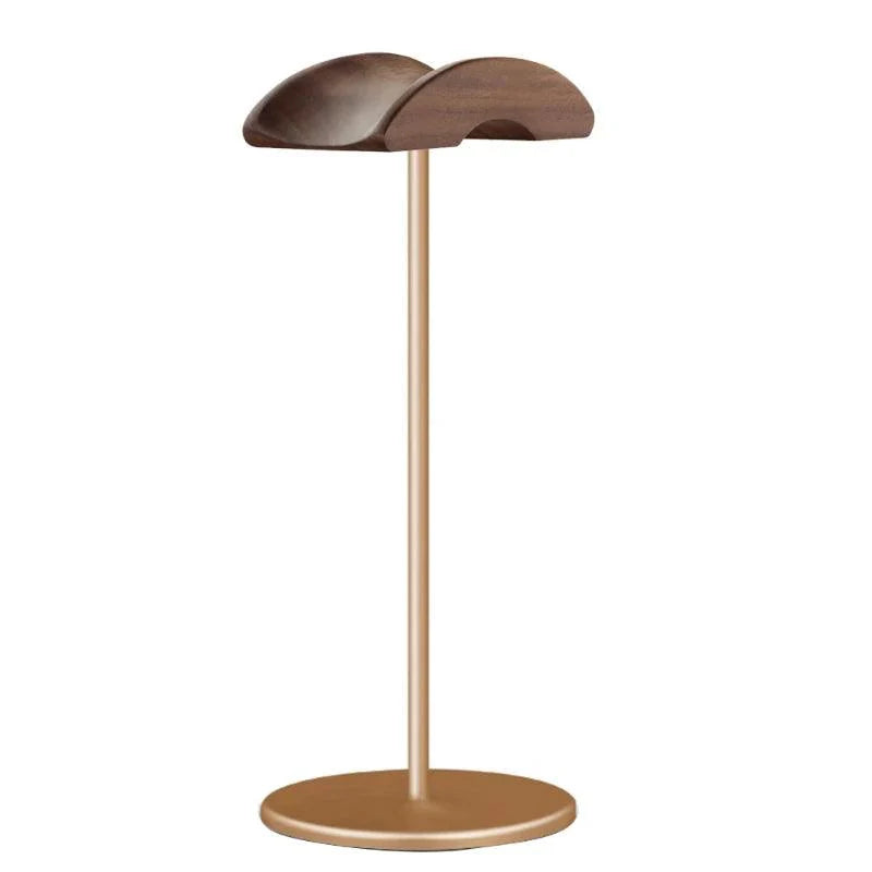 Lisslune | Stylish Walnut & Aluminum Alloy Headphone Stand - Modern Minimalist Earbud Holder for Desk Organization