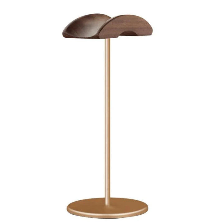 Lisslune | Stylish walnut and aluminum alloy headphone stand - Modern minimalist earphone holder for desk organization