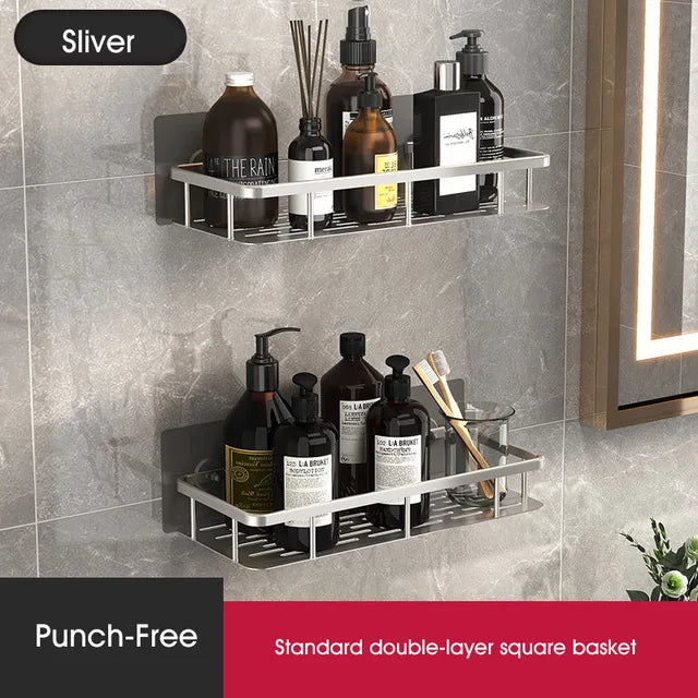 Lisslune | Stylish & Practical No-Drill Shower Corner Shelf – Space-Saving Bathroom Storage Rack