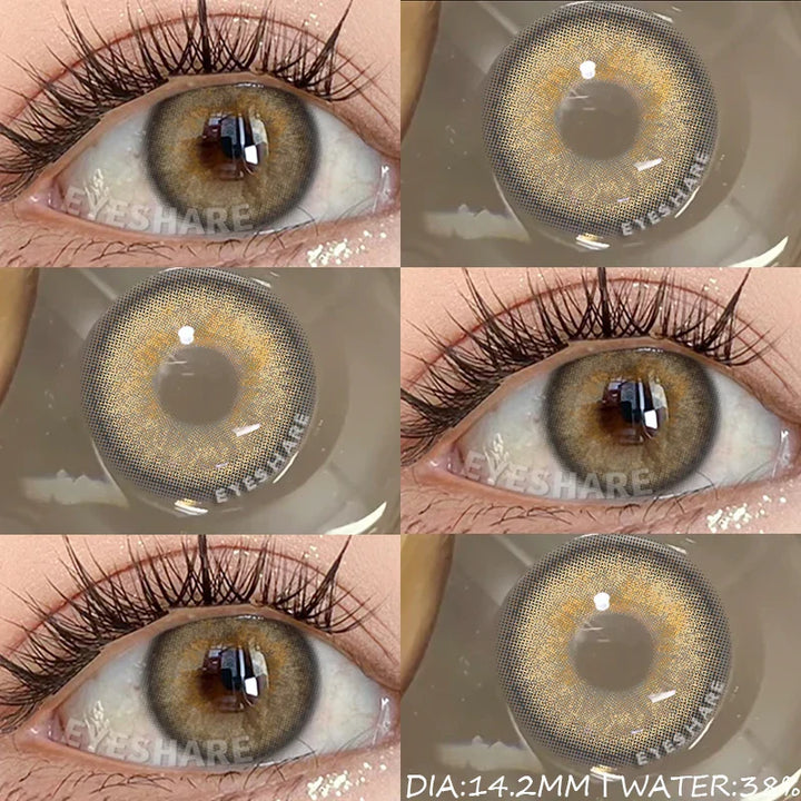 Rynx | Colored Contact Lenses for Eyes Gray Pupil Lens Fashion Blue Eye Contacts Green Lenses Brown Lenses Yearly 2 Pieces/Pair