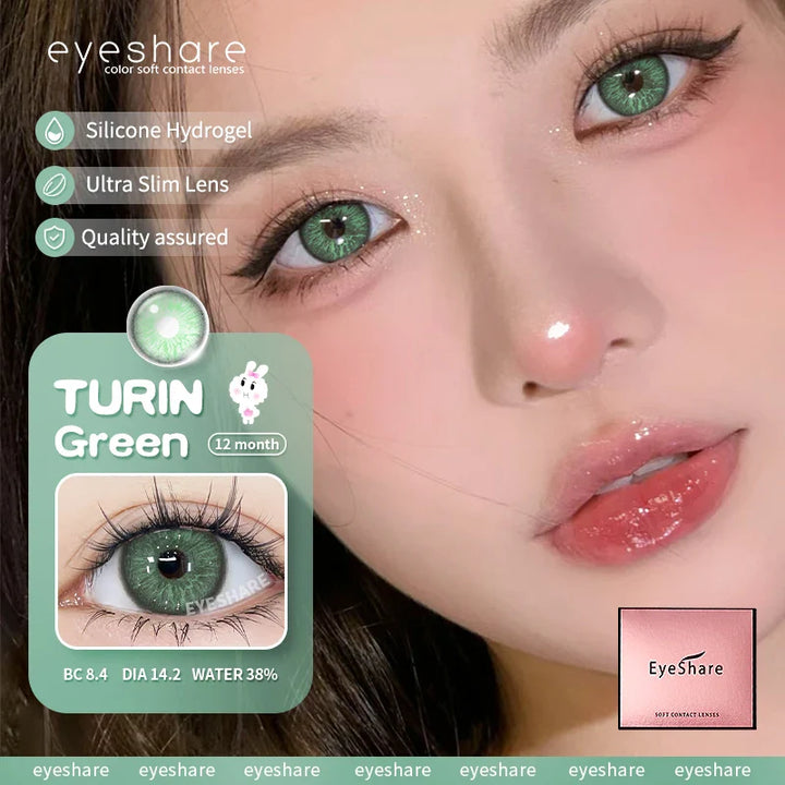 Rynx | 1 Pair Colored Contact Lenses for Eyes Natural Brown Eye Lenses Gray Pupils Blue Eyes Soft Lenses Annual Green Contact Lenses