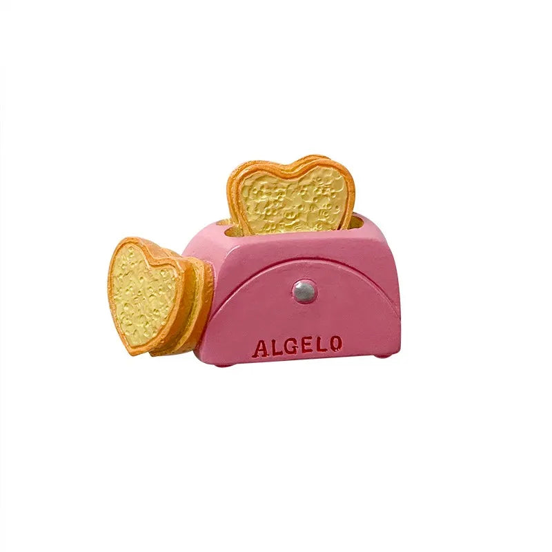 Rynx | 3D Simulation Food Style Refrigerator Magnets Pink Heart Egg Croissant Magnetic Decorative Stickers for the Refrigerator