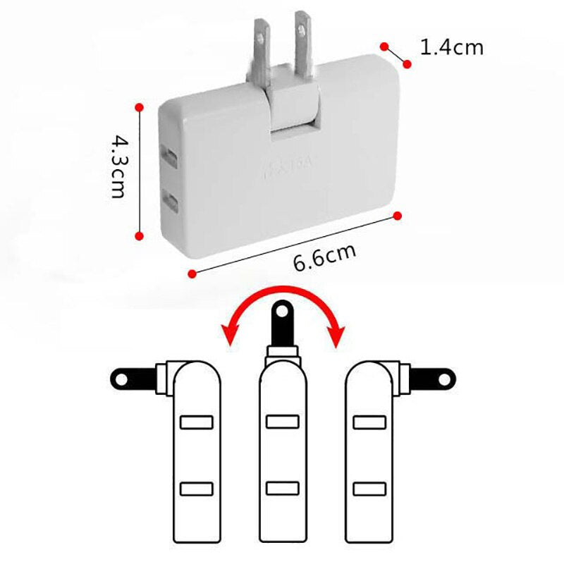 Lisslune | Foldable Tri-Plug Anywhere Charge Adapter