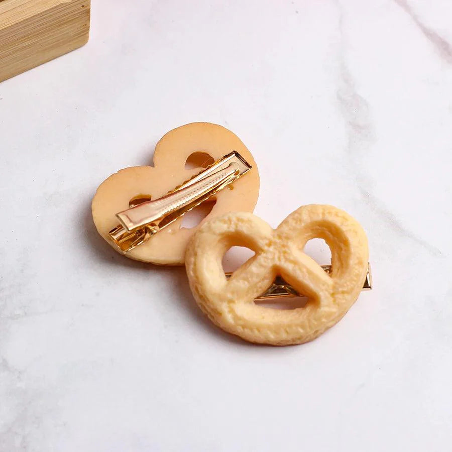 Lisslune | 5-piece DIY hairpin set with cute food theme - Cute hamburger, chips, and cookie designs for kids