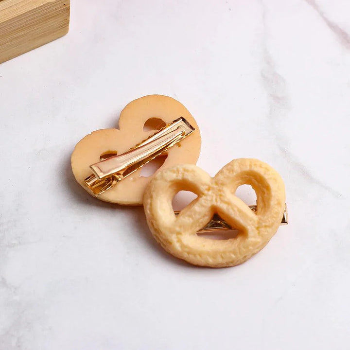 Lisslune | 5-piece DIY hairpin set with cute food theme - Cute hamburger, chips, and cookie designs for kids