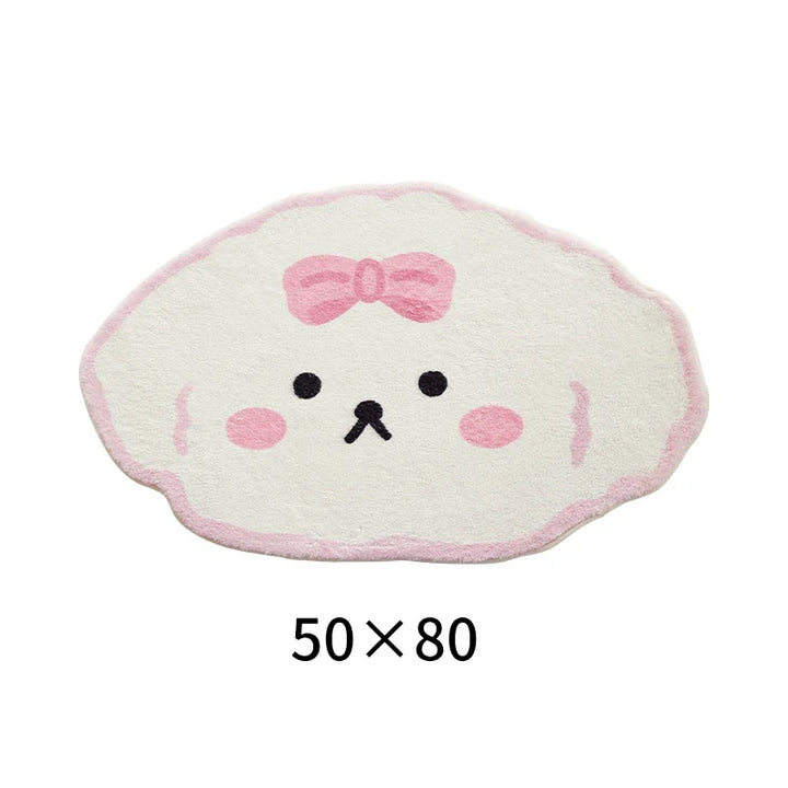 Rynx | Cute Plush Bedroom Rug IG Fashion Girls Elegant Living Room Rugs Modern Cartoon Minimalist Sweet Rug Doormat Kawaii IG Home Decor