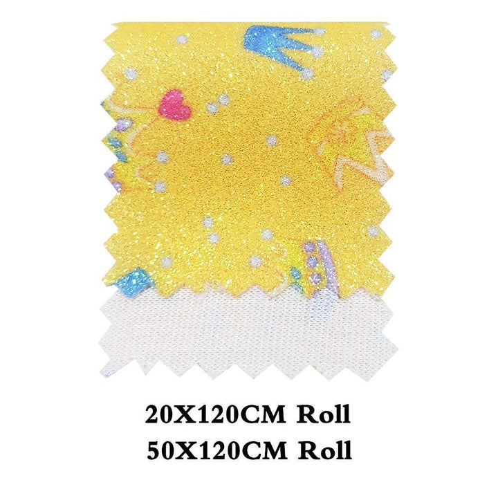 Lisslune | Sparkling Crown Glitter Fabric Roll - Premium Crafting Material for Elegant Projects