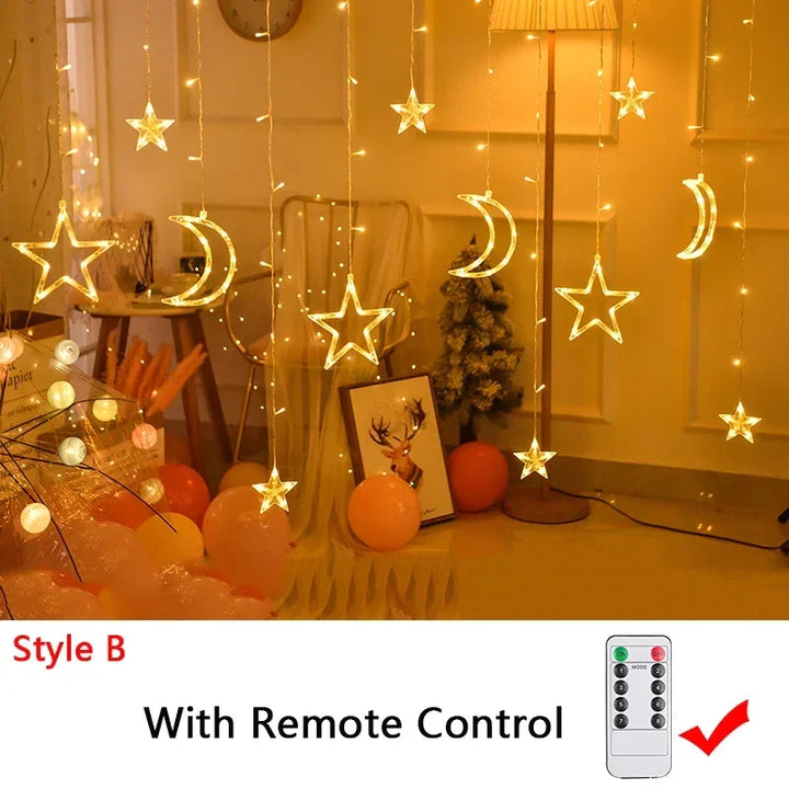 Rynx | Christmas lights 2024 light chain fairy garland curtain decoration for the holidays 2025 New Year decoration 220V/110V/battery