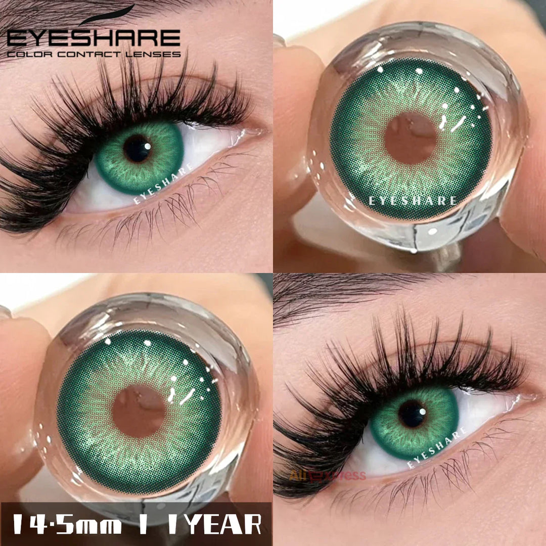 Rynx | Colorful Contact Lenses for Eyes Blue Contacts Gray Brown Lenses Green Eye Contact Lenses Beautiful Pupil Yearly 2 Pieces/Pair