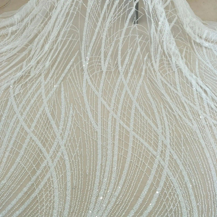 Lisslune | Advanced Bridal Lace Fabric for Wedding Dresses - 130cm Wide, Sold by the Meter