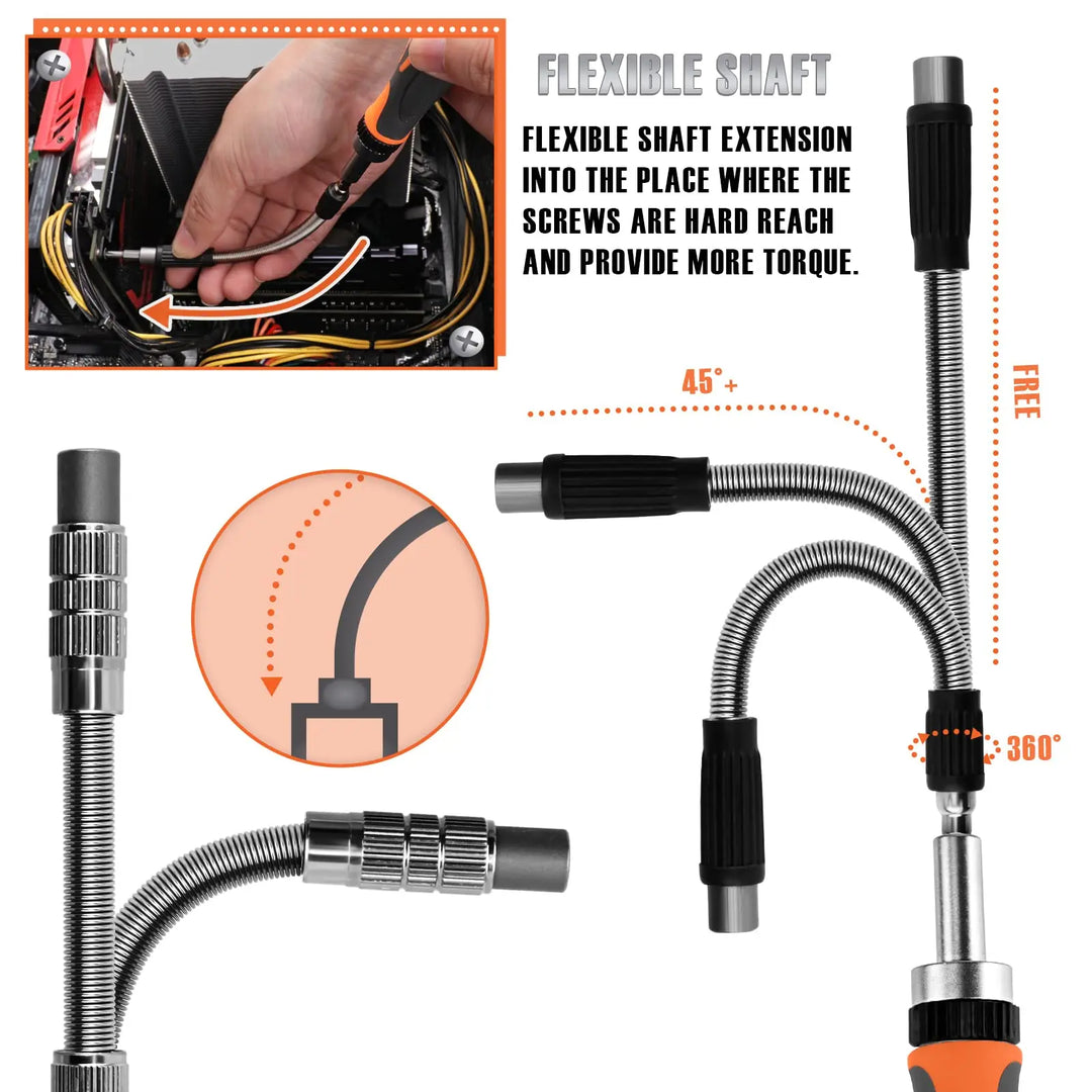 Lisslune | 68-in-1 Ratchet Screwdriver Set with Magnetic Bits & Extension Rod – FortiDrive