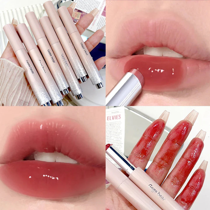 Rynx | Water Mirror Lipstick Long-lasting Non-sticky Cup Moisturizing Crystal Jelly Clear Brown Solid Lip Gloss Korean Lip Makeup Cosmetics
