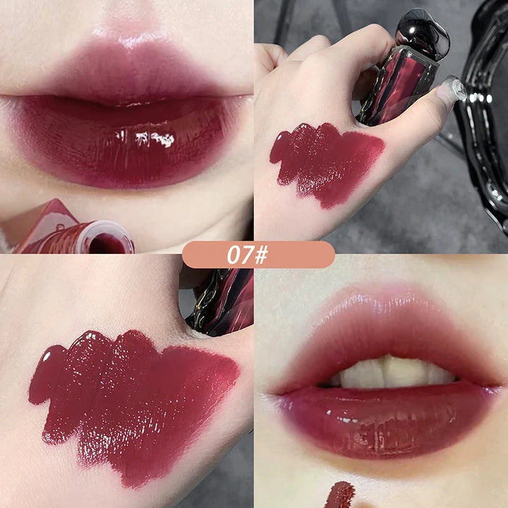 Rynx | Dark Purple Lipgloss Water Light long-lasting clear moisturizing Mirror Pink Peach Lip Tint non-sticky Cup liquid lipstick Makeup