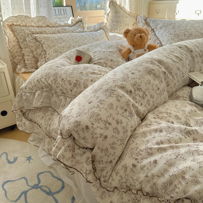 Rynx | Cute Print Bed Sheet Set Girls' Room Bedding Set Single/Double/Queen/King Size Bedding Set Soft Bedding sábanas para cama