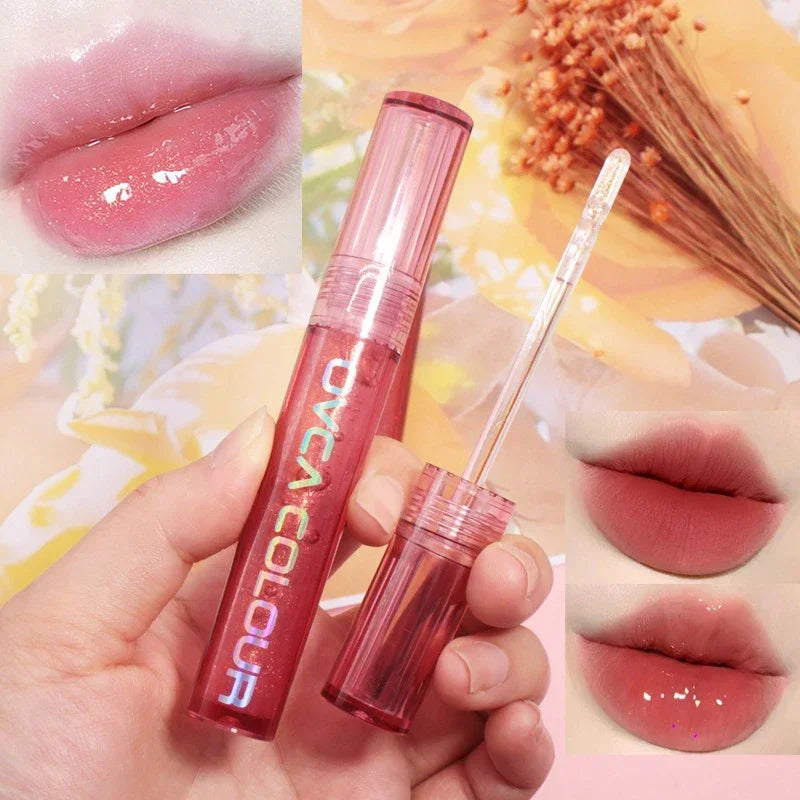 Rynx | Mirror Lip Gloss Transparent Glass Lip Plumping Shiny Long-lasting Waterproof Lipstick Water Mirror Lip Lacquer Korean Cosmetics